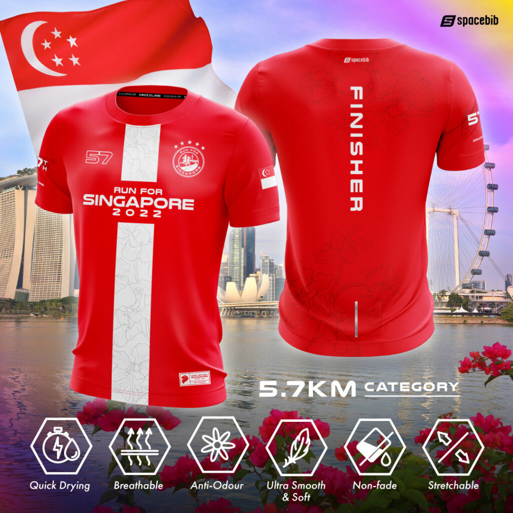 Run For Singapore 2022 5.7KM Finisher Tee