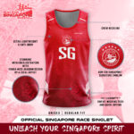 Run For Singapore 2023 Red Singlet